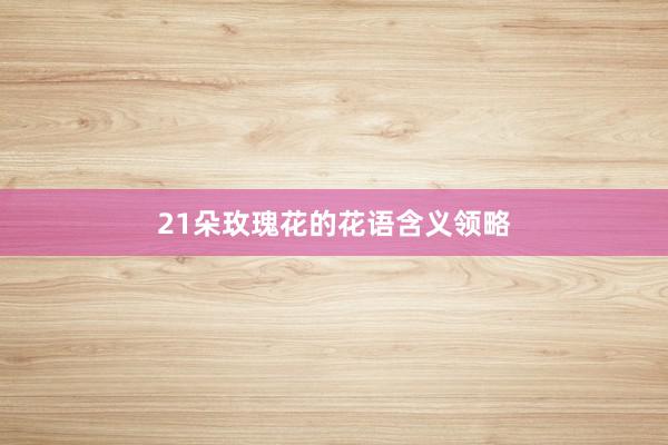 21朵玫瑰花的花语含义领略